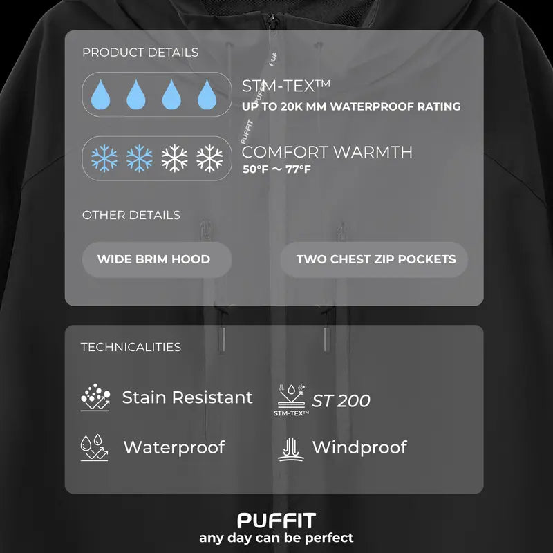 One Size Short Oversized Rain Jacket